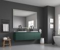 84in. W x 48in. H Oversized Rectangular Black Framed LED Mirror Anti-Fog Dimmable Wall Mount Bathroom Vanity Mirror HD Wall Mirror Kit For Gym And Dan