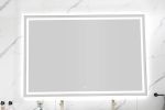 84in. W x 48in. H Oversized Rectangular Black Framed LED Mirror Anti-Fog Dimmable Wall Mount Bathroom Vanity Mirror HD Wall Mirror Kit For Gym And Dan